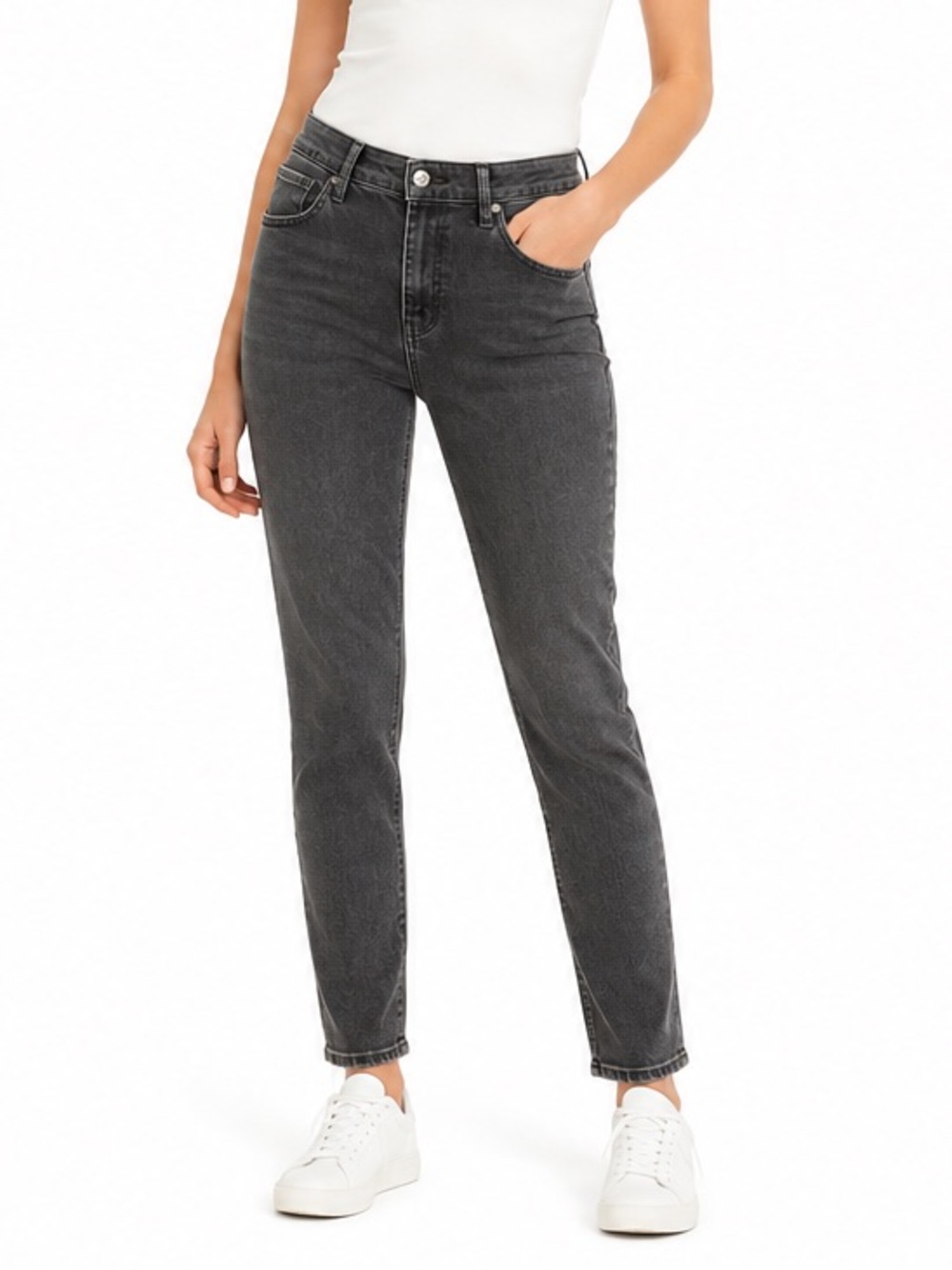 Levi’s 721 High Rise Skinny Jeans Women’s 30 Grey Black Wash Stretch Denim